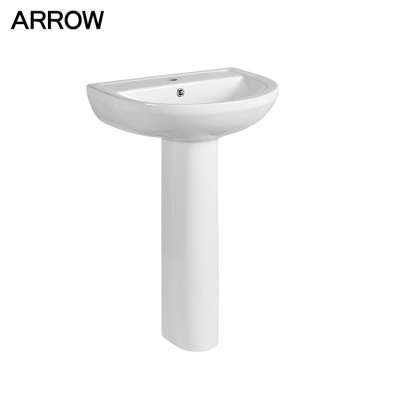 New design Sanitary Ware Bathroom Ceramic Wash Hand Pedestal Basin